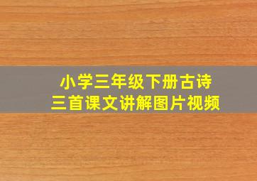 小学三年级下册古诗三首课文讲解图片视频