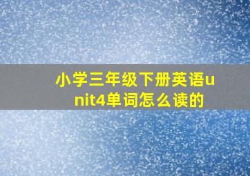 小学三年级下册英语unit4单词怎么读的