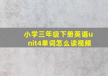 小学三年级下册英语unit4单词怎么读视频