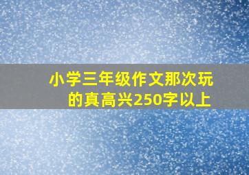 小学三年级作文那次玩的真高兴250字以上