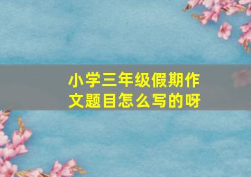 小学三年级假期作文题目怎么写的呀