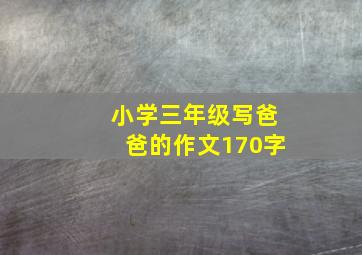 小学三年级写爸爸的作文170字