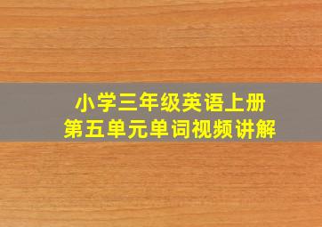 小学三年级英语上册第五单元单词视频讲解