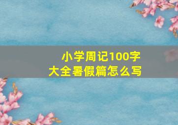 小学周记100字大全暑假篇怎么写