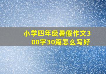 小学四年级暑假作文300字30篇怎么写好