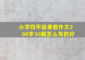 小学四年级暑假作文300字30篇怎么写的好