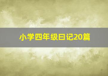 小学四年级曰记20篇