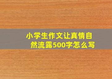 小学生作文让真情自然流露500字怎么写