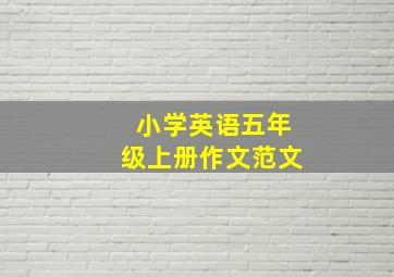 小学英语五年级上册作文范文