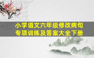 小学语文六年级修改病句专项训练及答案大全下册