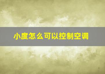 小度怎么可以控制空调