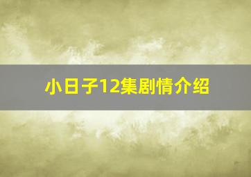 小日子12集剧情介绍