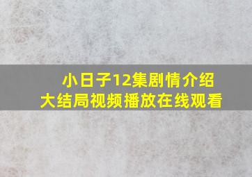 小日子12集剧情介绍大结局视频播放在线观看