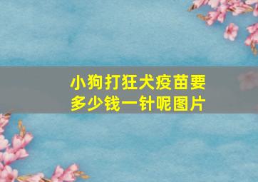 小狗打狂犬疫苗要多少钱一针呢图片