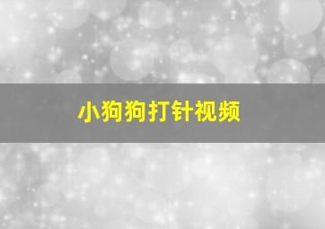 小狗狗打针视频