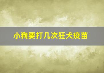 小狗要打几次狂犬疫苗