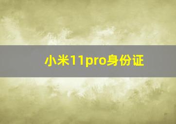 小米11pro身份证