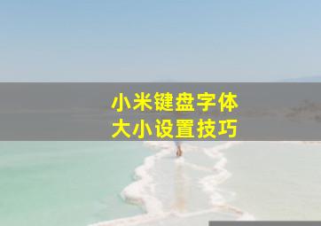 小米键盘字体大小设置技巧