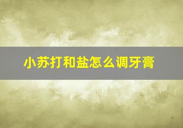 小苏打和盐怎么调牙膏