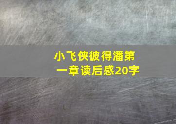 小飞侠彼得潘第一章读后感20字