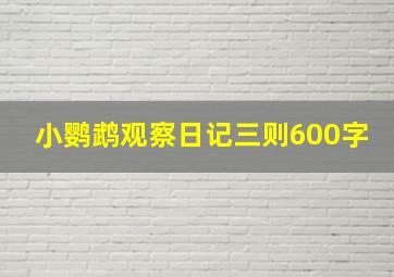 小鹦鹉观察日记三则600字