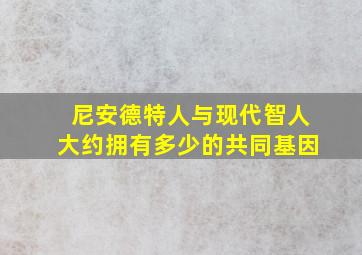 尼安德特人与现代智人大约拥有多少的共同基因