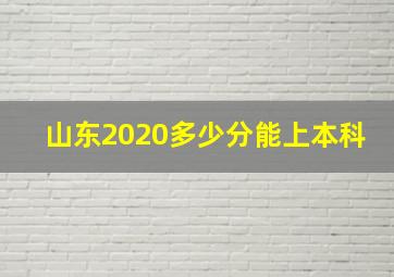 山东2020多少分能上本科