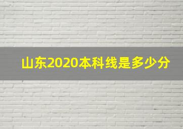 山东2020本科线是多少分