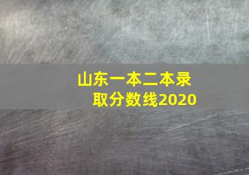 山东一本二本录取分数线2020