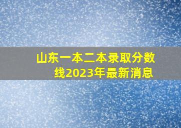 山东一本二本录取分数线2023年最新消息