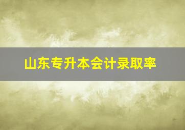 山东专升本会计录取率