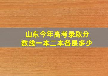 山东今年高考录取分数线一本二本各是多少