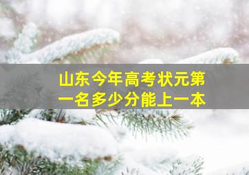 山东今年高考状元第一名多少分能上一本