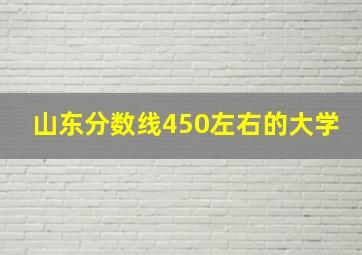 山东分数线450左右的大学