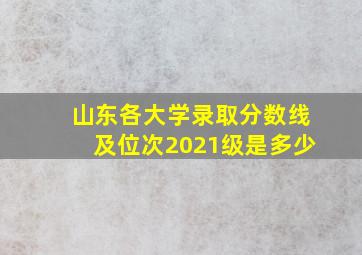 山东各大学录取分数线及位次2021级是多少