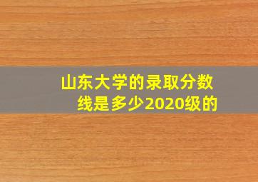 山东大学的录取分数线是多少2020级的