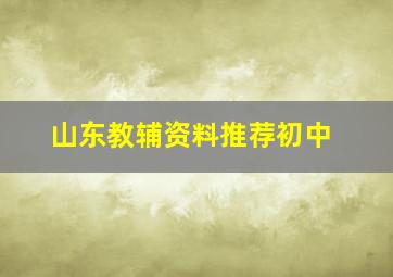 山东教辅资料推荐初中