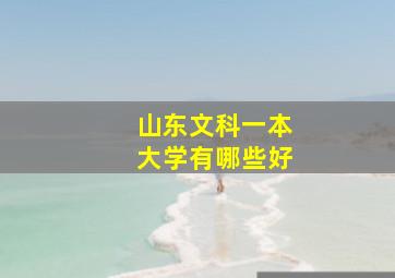 山东文科一本大学有哪些好