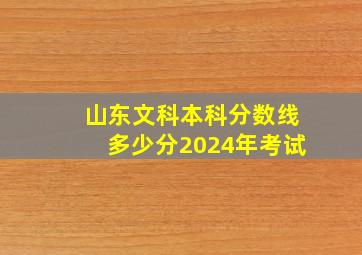 山东文科本科分数线多少分2024年考试