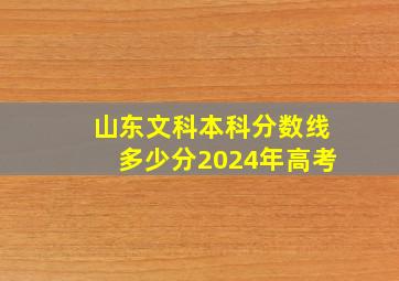 山东文科本科分数线多少分2024年高考