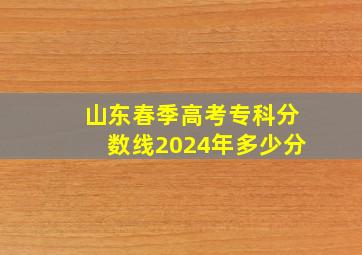 山东春季高考专科分数线2024年多少分