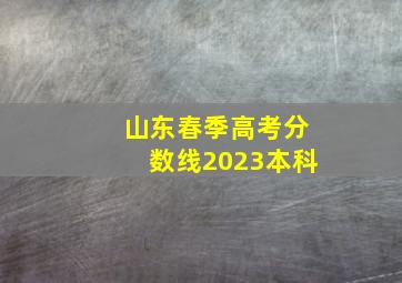 山东春季高考分数线2023本科