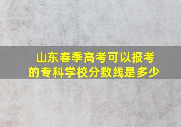 山东春季高考可以报考的专科学校分数线是多少