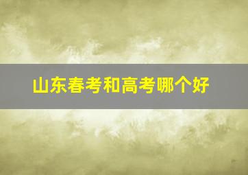 山东春考和高考哪个好