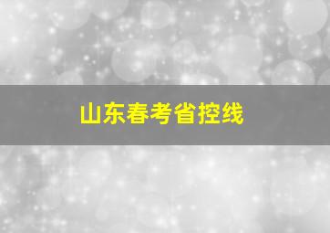 山东春考省控线