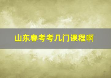 山东春考考几门课程啊