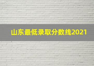 山东最低录取分数线2021