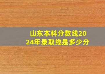 山东本科分数线2024年录取线是多少分