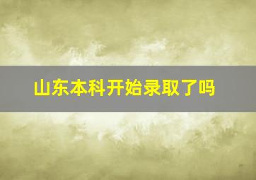 山东本科开始录取了吗