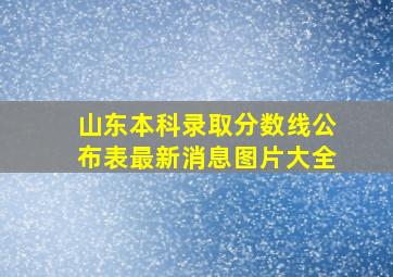 山东本科录取分数线公布表最新消息图片大全